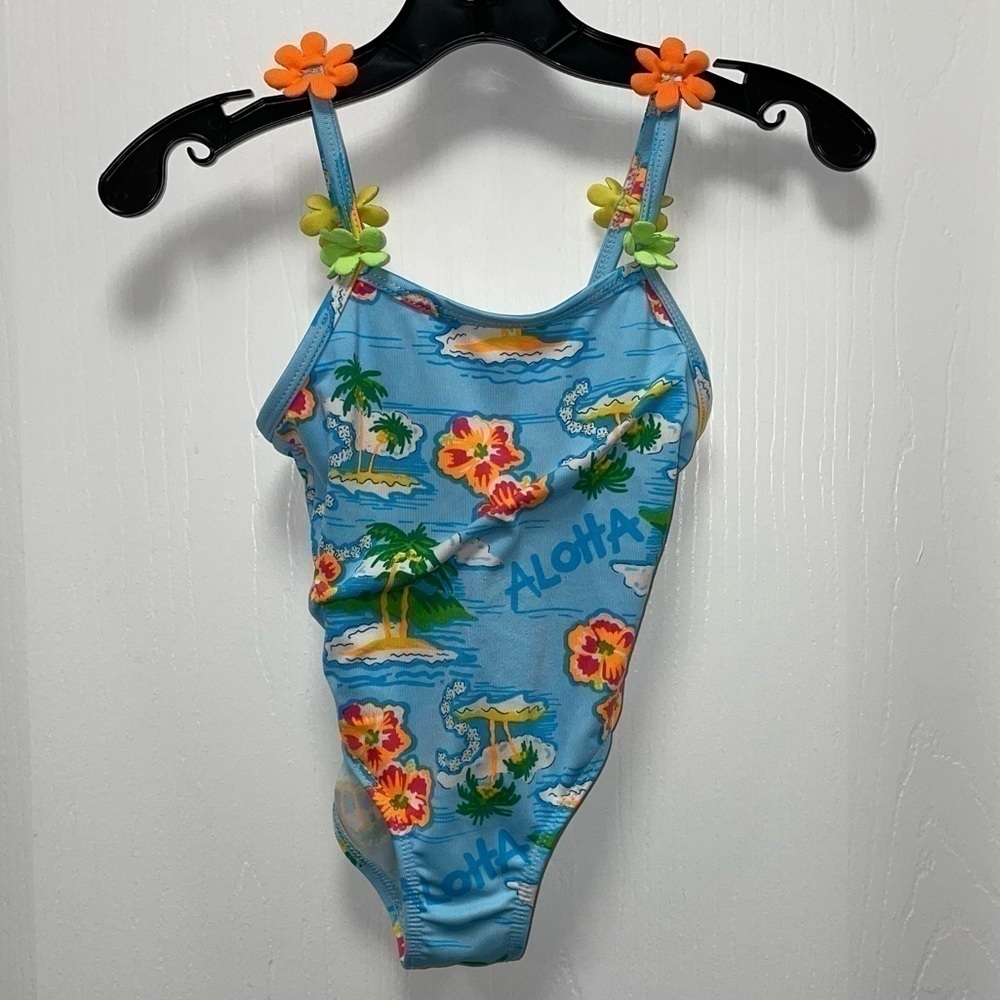 Circo Swimsuit One Piece Hawaiian Graphic Floral Print 3D Flowers